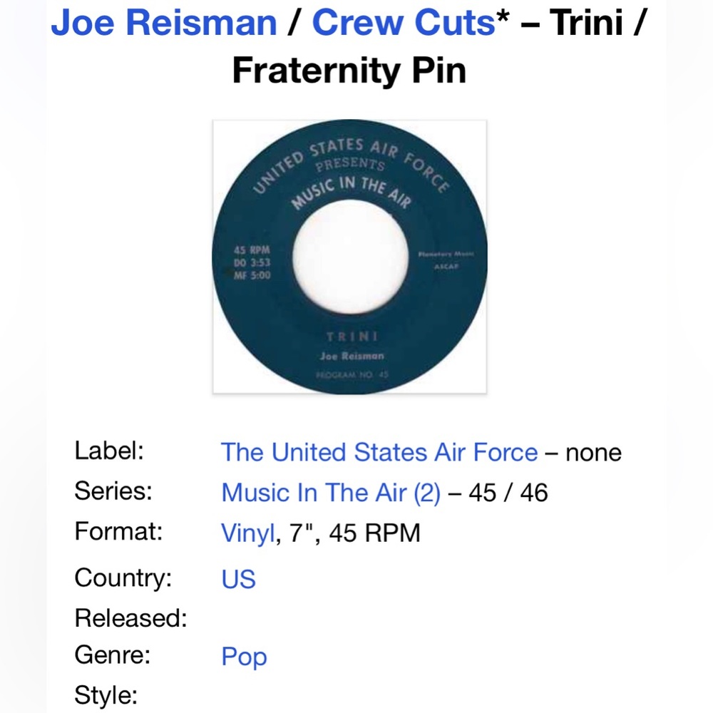Lot of 5 : 45s vinyl crew cuts/Rolling Stones/Bobby Darin 50s/60s Joe Reisman